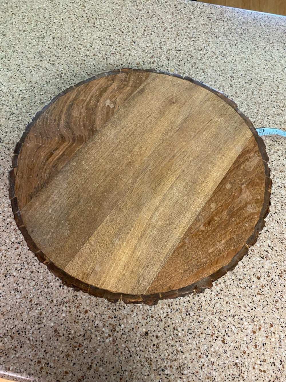 Primitives by Kathy Natural Wood Round Pedestal Cake Stand with Live Edge